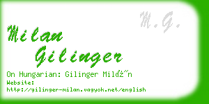 milan gilinger business card